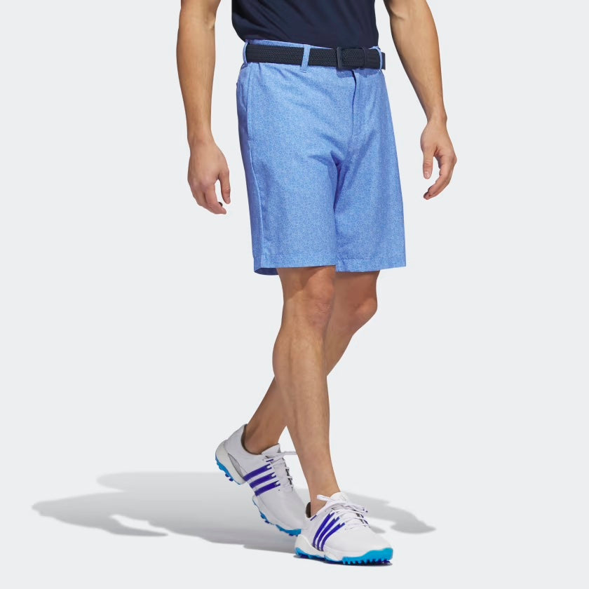 Adidas Ultimate 365 Nine-Inch Printed Blue Golf Shorts