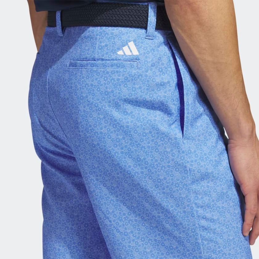 Adidas Ultimate 365 Nine-Inch Printed Blue Golf Shorts