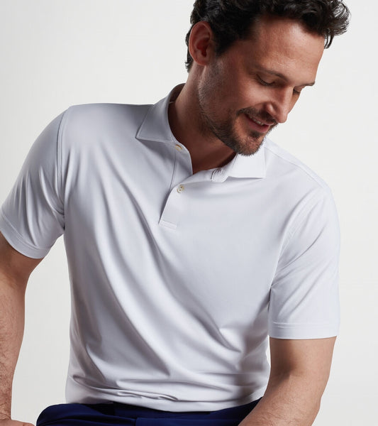 Peter Millar Solid Performance Polo White Small | The Golf Shop