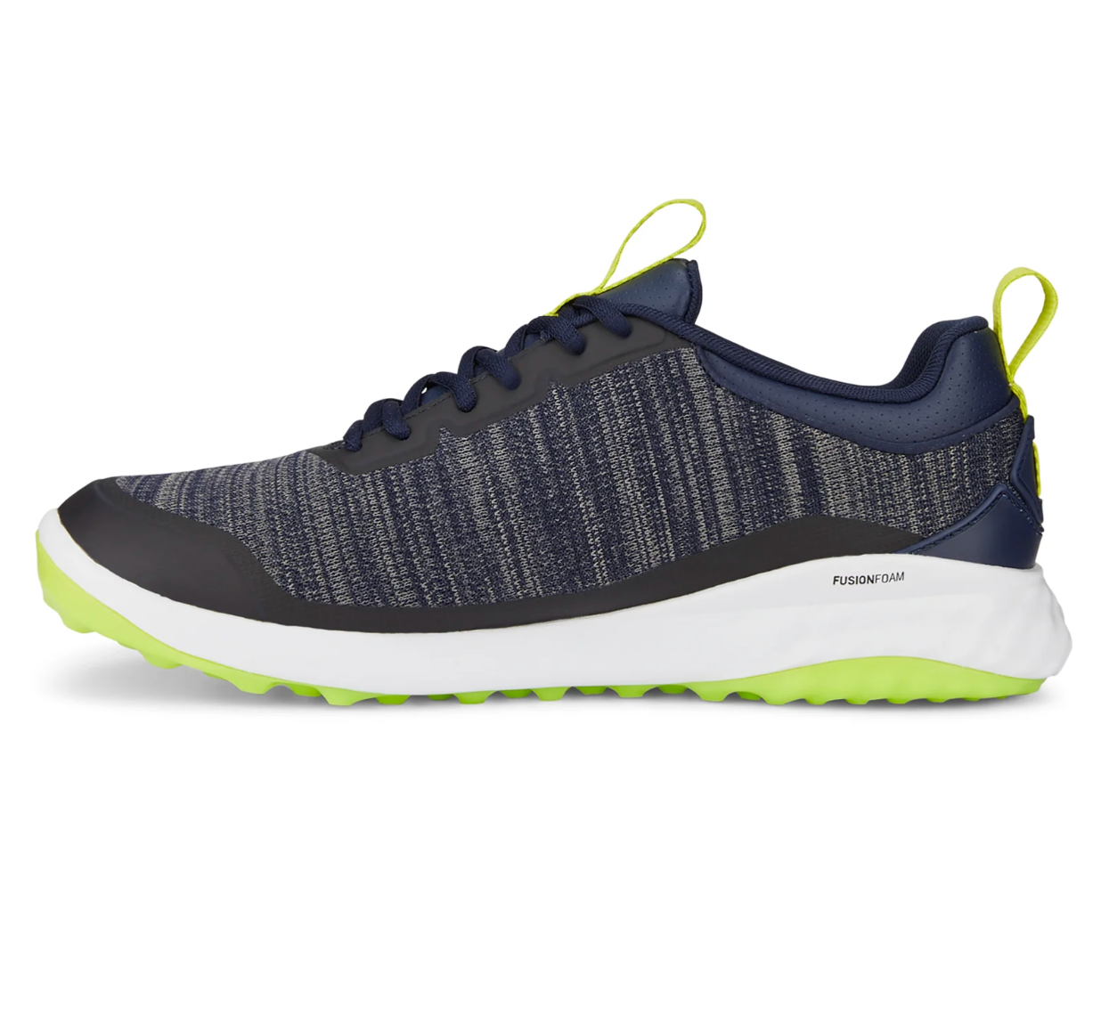 Puma Fusion Pro Spikeless Peacoat Lime Golf Shoe